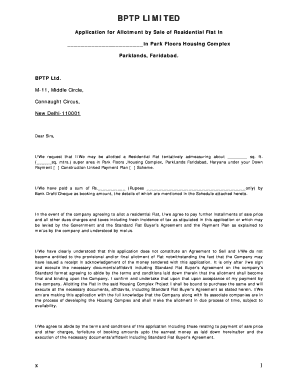 Residential Flat Allotment Application