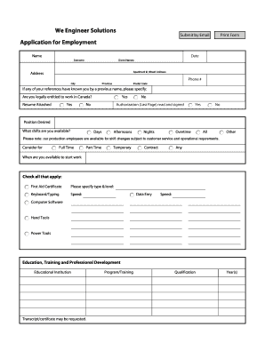 Employment Application Form