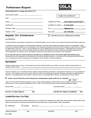 Forbearance Request Form
