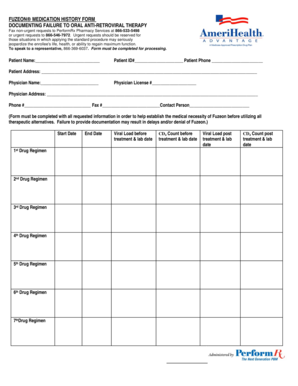 Fuzeon Medication History Form