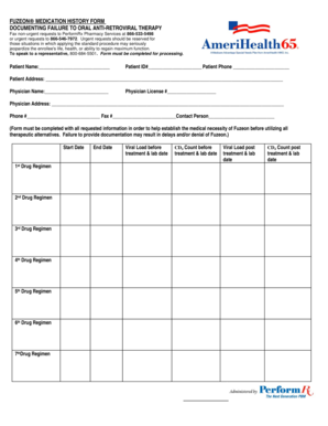 Fuzeon Medication History Form