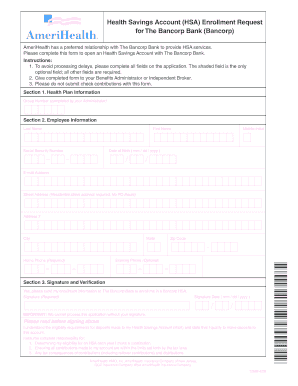 Health Savings Account Enrollment Request