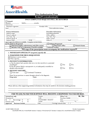 Xolair Prior Authorization Form