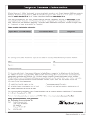 Designated Consumer Declaration Form