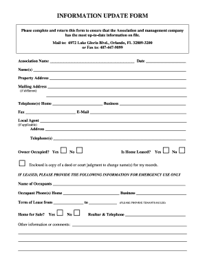 Information Update Form