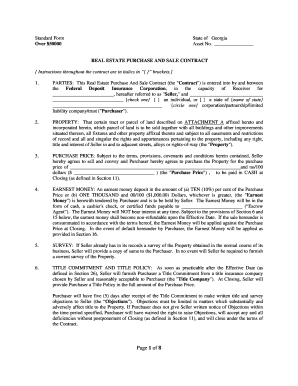 Georgia Real Estate Purchase and Sale Contract
