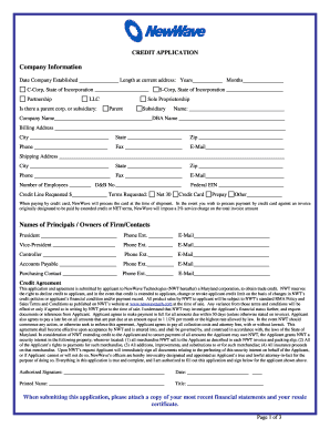 Credit Application Form