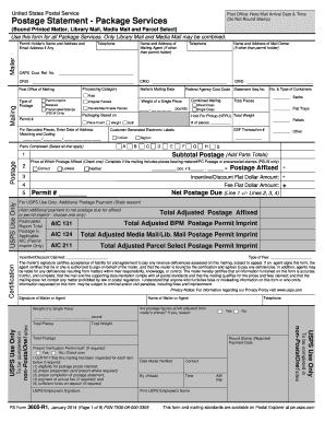 USPS Postage Statement Form 3605-R1