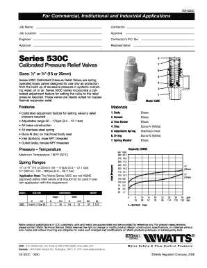 ES-530C Pressure Relief Valve Form