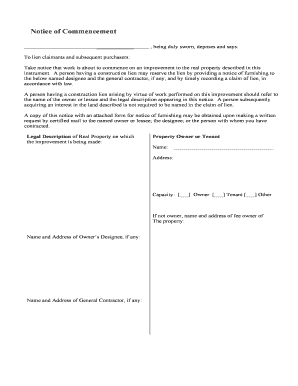 Notice of Commencement