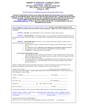 Florida Traffic Citation Response Form