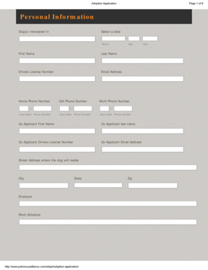 Adoption Application Form