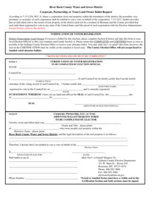 Montana Corporate Ballot Request Form