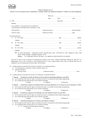 Power of Attorney Form C