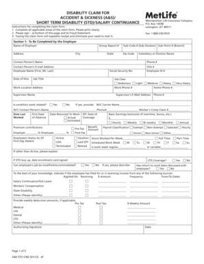 Disability Claim Form