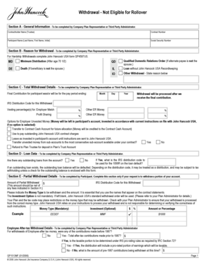John Hancock USA Withdrawal Form