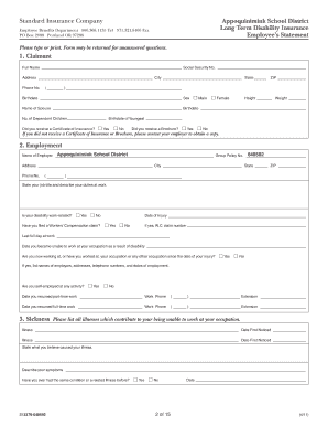 Long Term Disability Benefits Application