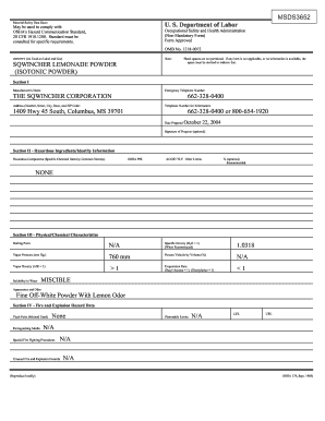 Material Safety Data Sheet