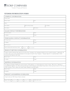 Vendor Proposal Packet