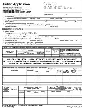 Public Application for Insurance