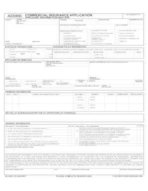 Commercial Insurance Application