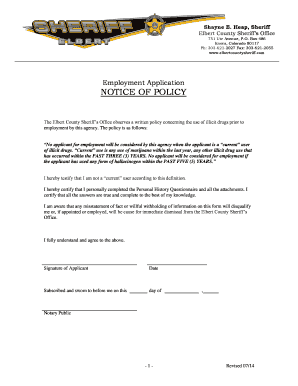 Employment Application - Elbert County Sheriff