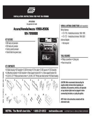Acura/Honda/Isuzu 1990-2006 99-7898BB - Metra Electronics