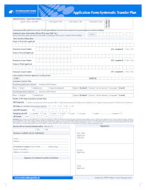 Application Form-Systematic Transfer Plan - Sundaram Mutual Fund