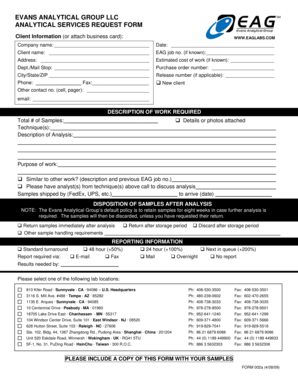 Analytical Services Request Form