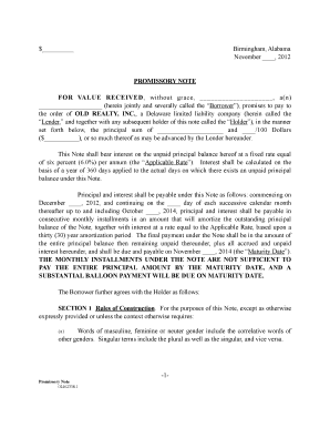 Promissory Note Agreement