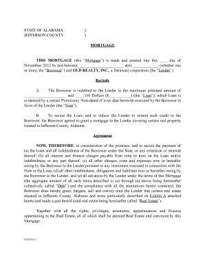 Alabama Mortgage Agreement