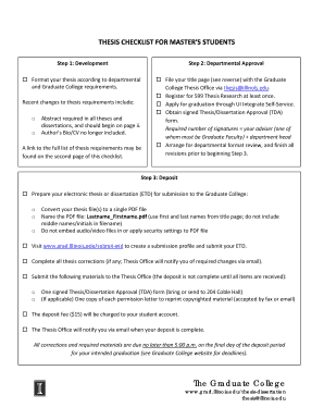Master’s Thesis Checklist