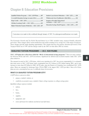 2002 Education Provisions Workbook