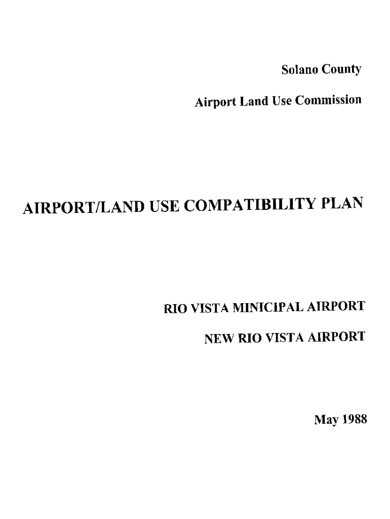 Fillable Online Rio Vista Airport Land Use Compatibility Plan Solano