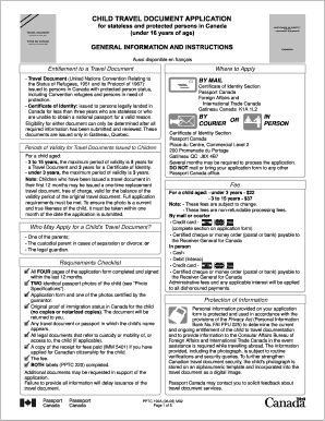 PPTC192: Child Travel Document Application - Red Seal Notary