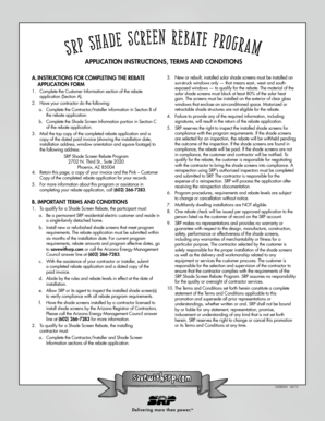 SRP Shade Screen Rebate Application