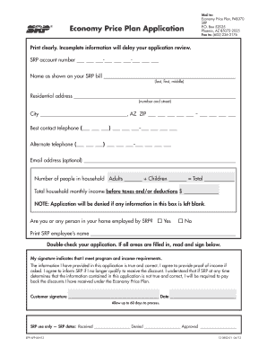 SRP Economy Price Plan Application