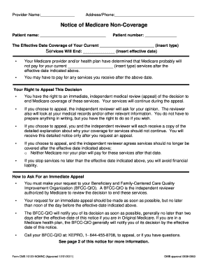 Notice of Medicare Non-Coverage