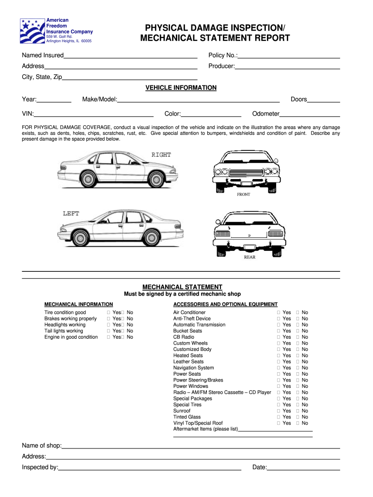 Vehicle Inspection Sheet Pdf - Fill Online, Printable, Fillable Throughout Car Damage Report Template