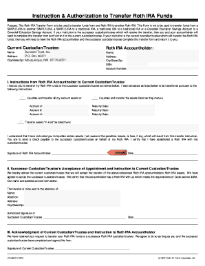 Roth IRA Transfer Form