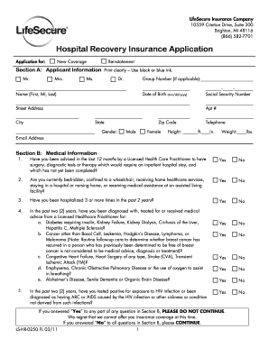 Hospital Recovery Insurance Application