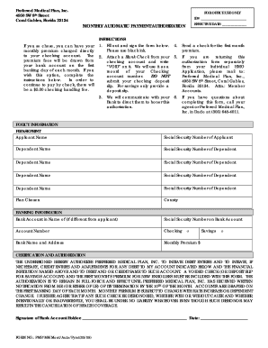 wellcare automatic draft form