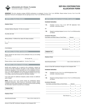 SEP-IRA Contribution Allocation Form