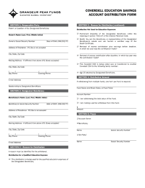 Coverdell Education Savings Distribution Form
