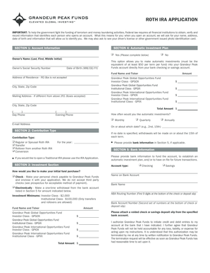 Roth IRA Application