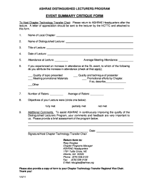 EVENT SUMMARY CRITIQUE FORM - Gaelic Web