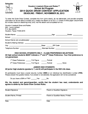 2014 Quick Draw Contest Application