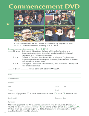 Commencement DVD Order Form