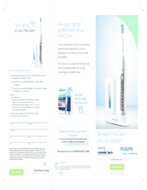Philips Sonicare FlexCare+ Rebate Form