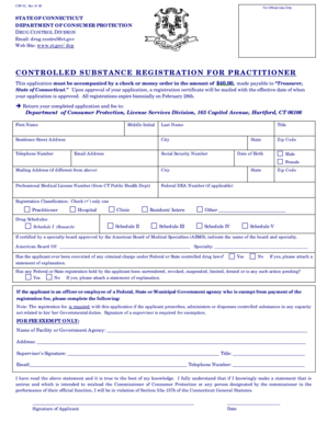 Connecticut Practitioner Controlled Substance Registration